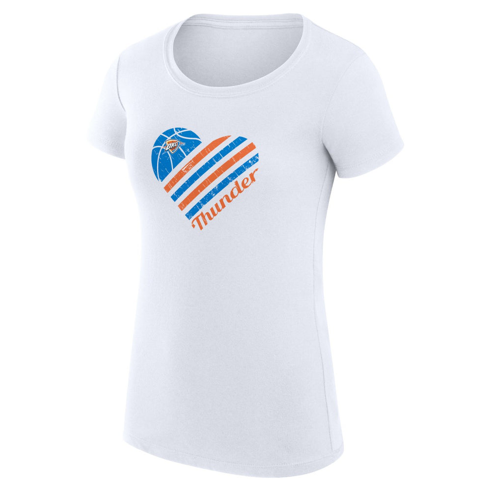 NBA Oklahoma City Thunder G-III 4Her by Carl Banks Women's Super-Slim Fit Lightweight Heart T-Shirt
