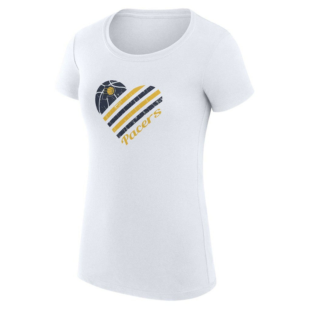 NBA Indiana Pacers G-III 4Her by Carl Banks Women's Super-Slim Fit Lightweight Heart T-Shirt