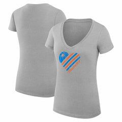 NBA Oklahoma City Thunder G-III 4Her by Carl Banks Women's Super-Slim Fit Lightweight Heart V-Neck T-Shirt