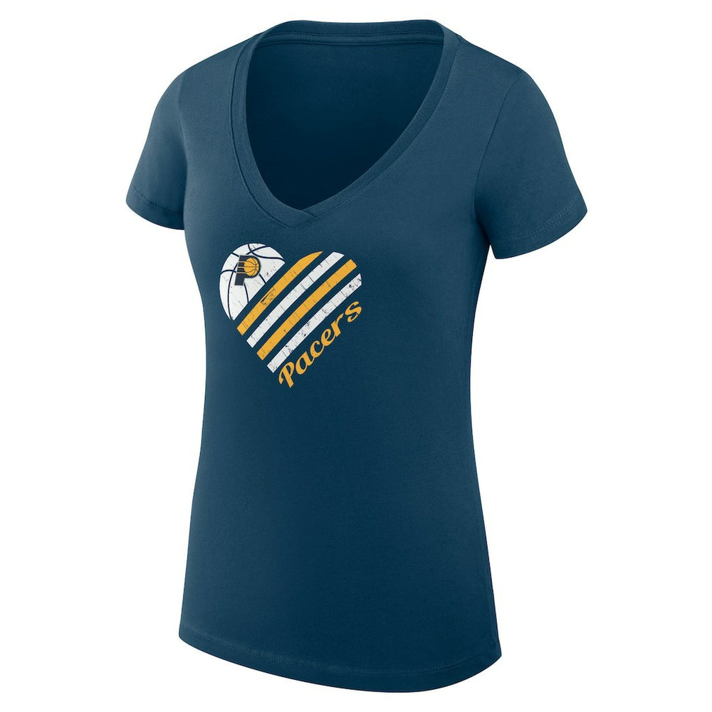 NBA Indiana Pacers G-III 4Her by Carl Banks Women's Super-Slim Fit Lightweight Heart V-Neck T-Shirt