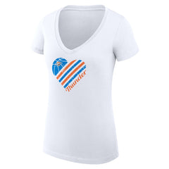 NBA Oklahoma City Thunder G-III 4Her by Carl Banks Women's Super-Slim Fit Lightweight Heart V-Neck T-Shirt