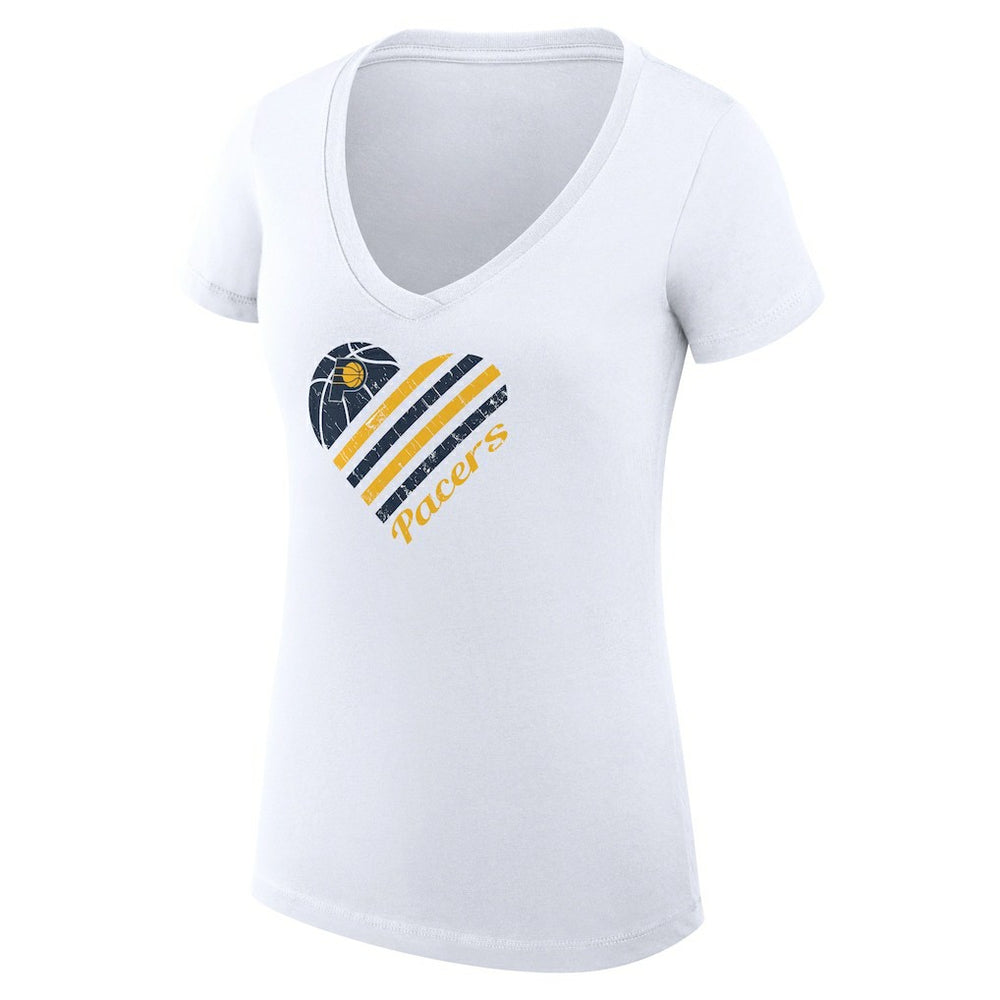 NBA Indiana Pacers G-III 4Her by Carl Banks Women's Super-Slim Fit Lightweight Heart V-Neck T-Shirt