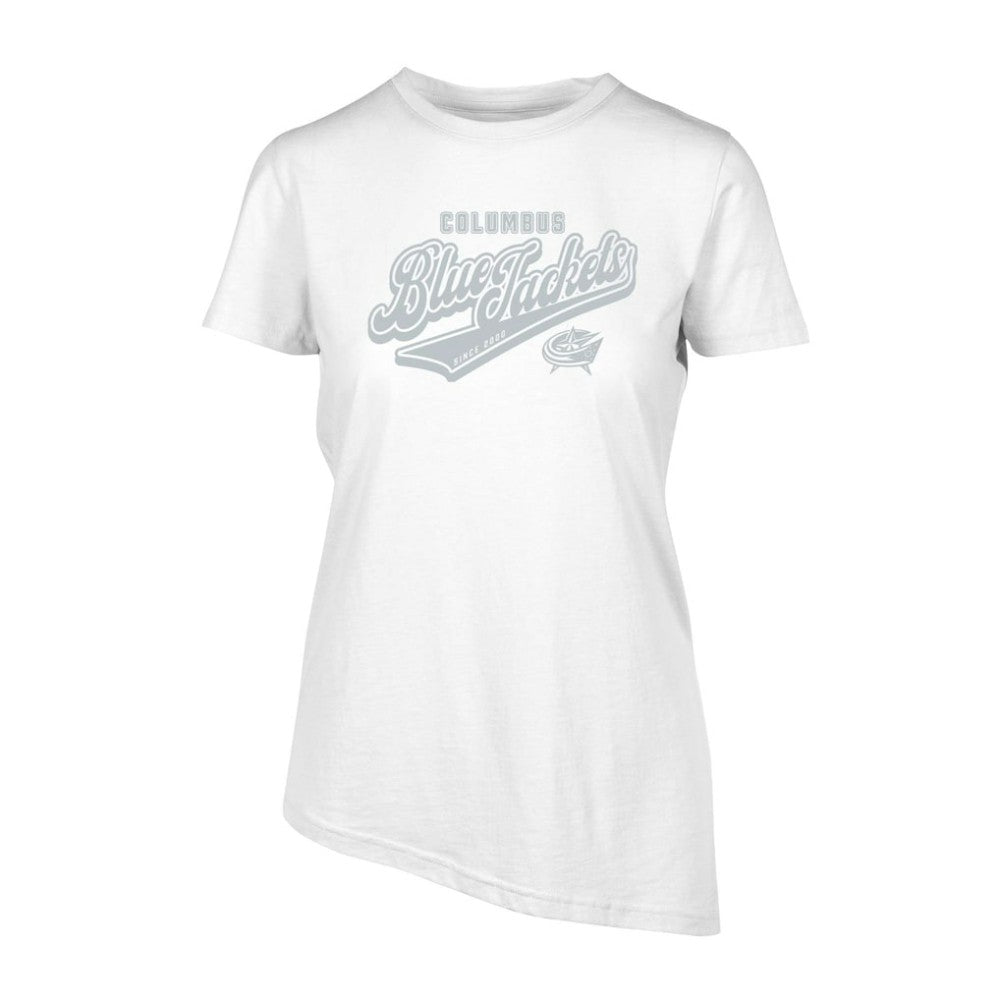 NHL White Columbus Blue Jackets Levelwear Women's Birch Sweep T-Shirt