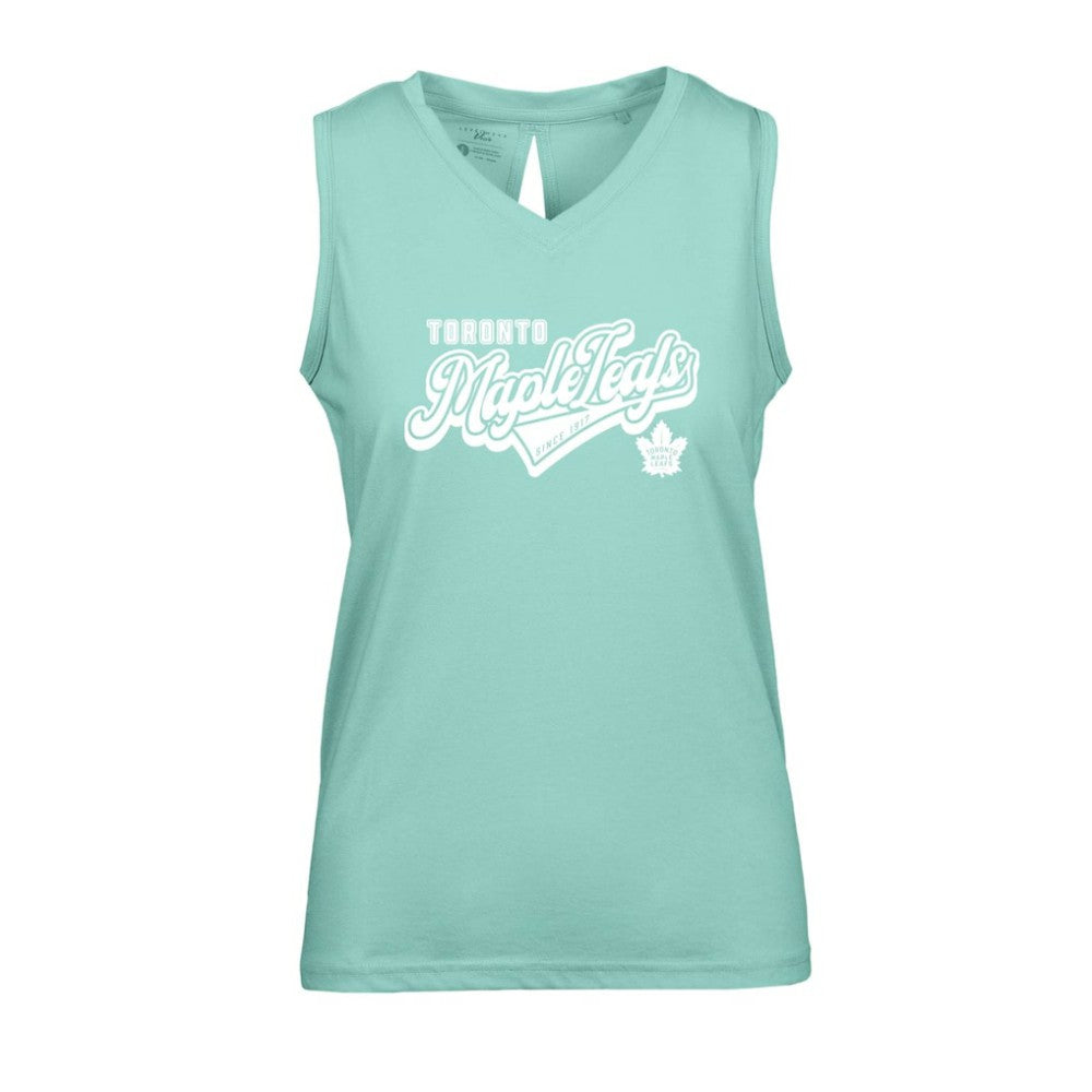 NHL Mint Toronto Maple Leafs Levelwear Women's Paisley Sweep V-Neck Tank Top