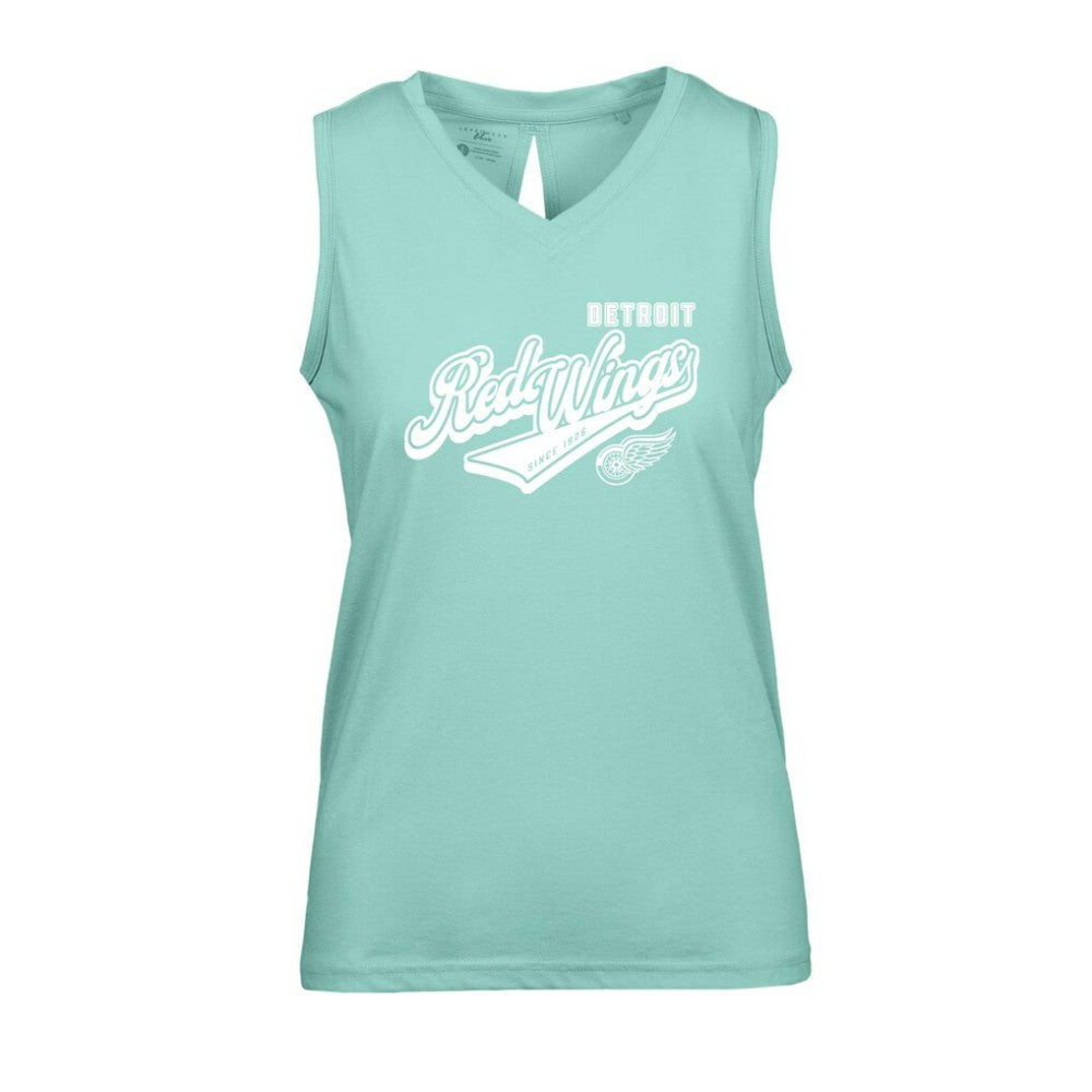 NHL Mint Detroit Red Wings Levelwear Women's Paisley Sweep V-Neck Tank Top