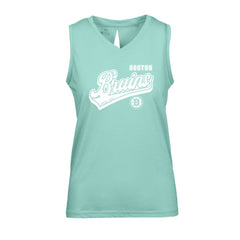 NHL Mint Boston Bruins Levelwear Women's Paisley Sweep V-Neck Tank Top