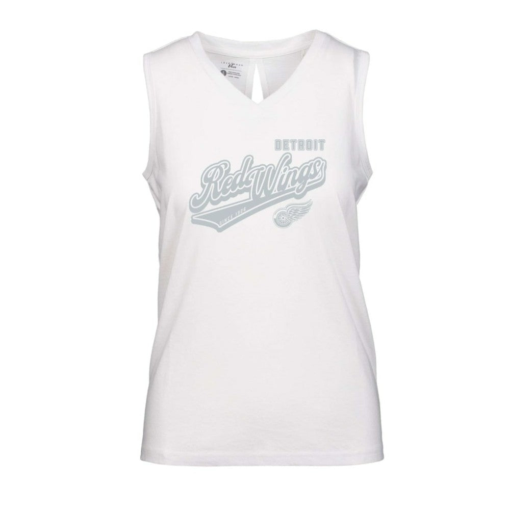 NHL White Detroit Red Wings Levelwear Women's Paisley Sweep V-Neck Tank Top