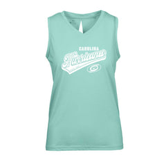 NHL Mint Carolina Hurricanes Levelwear Women's Paisley Sweep V-Neck Tank Top