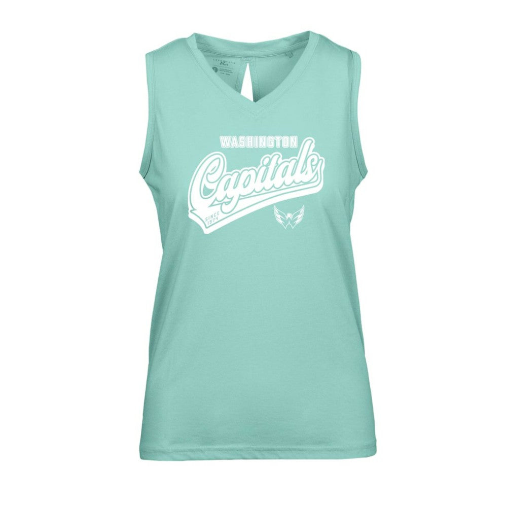NHL Mint Washington Capitals Levelwear Women's Paisley Sweep V-Neck Tank Top