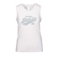 NHL White Columbus Blue Jackets Levelwear Women's Paisley Sweep V-Neck Tank Top