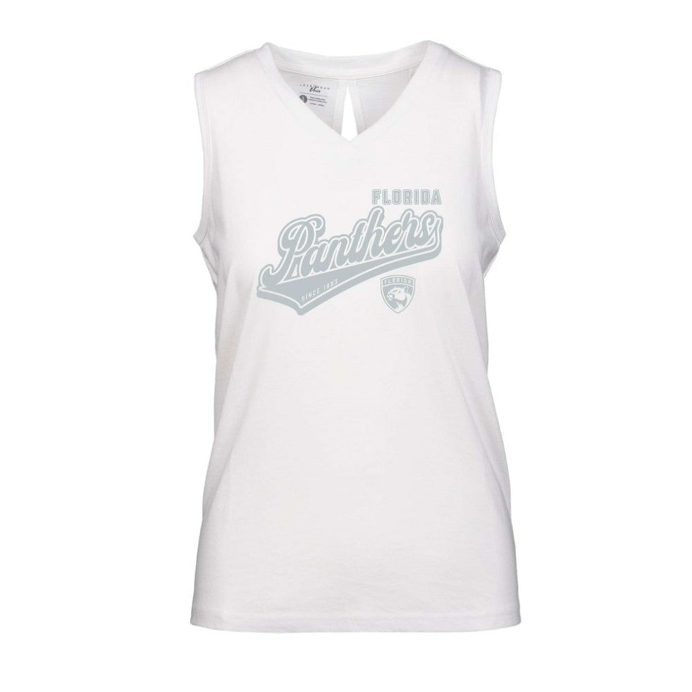 NHL White Florida Panthers Levelwear Women's Paisley Sweep V-Neck Tank Top