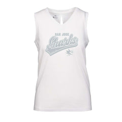 NHL White San Jose Sharks Levelwear Women's Paisley Sweep V-Neck Tank Top