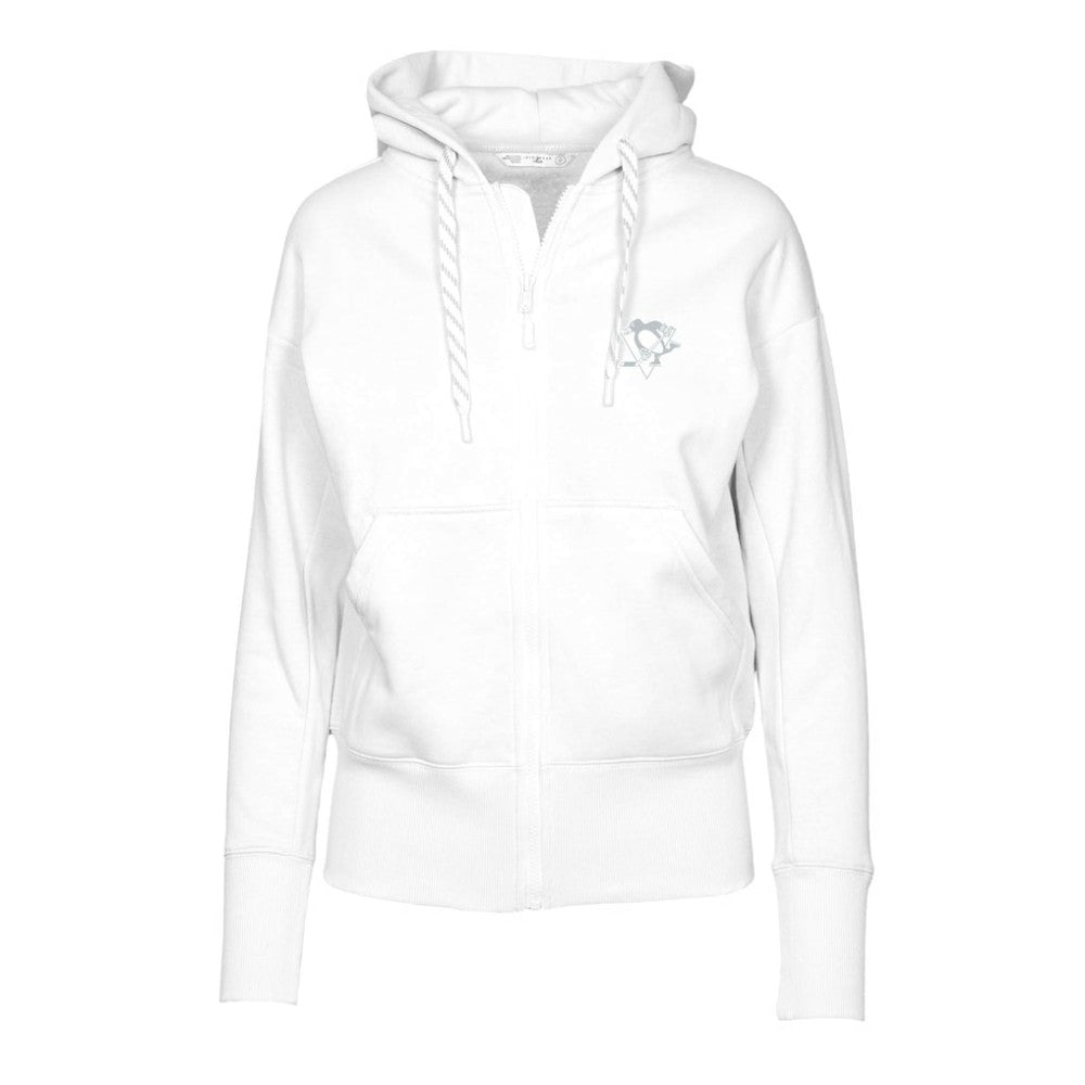 NHL White Pittsburgh Penguins Levelwear Women's Gardinia Core Full-Zip Hoodie Jacket