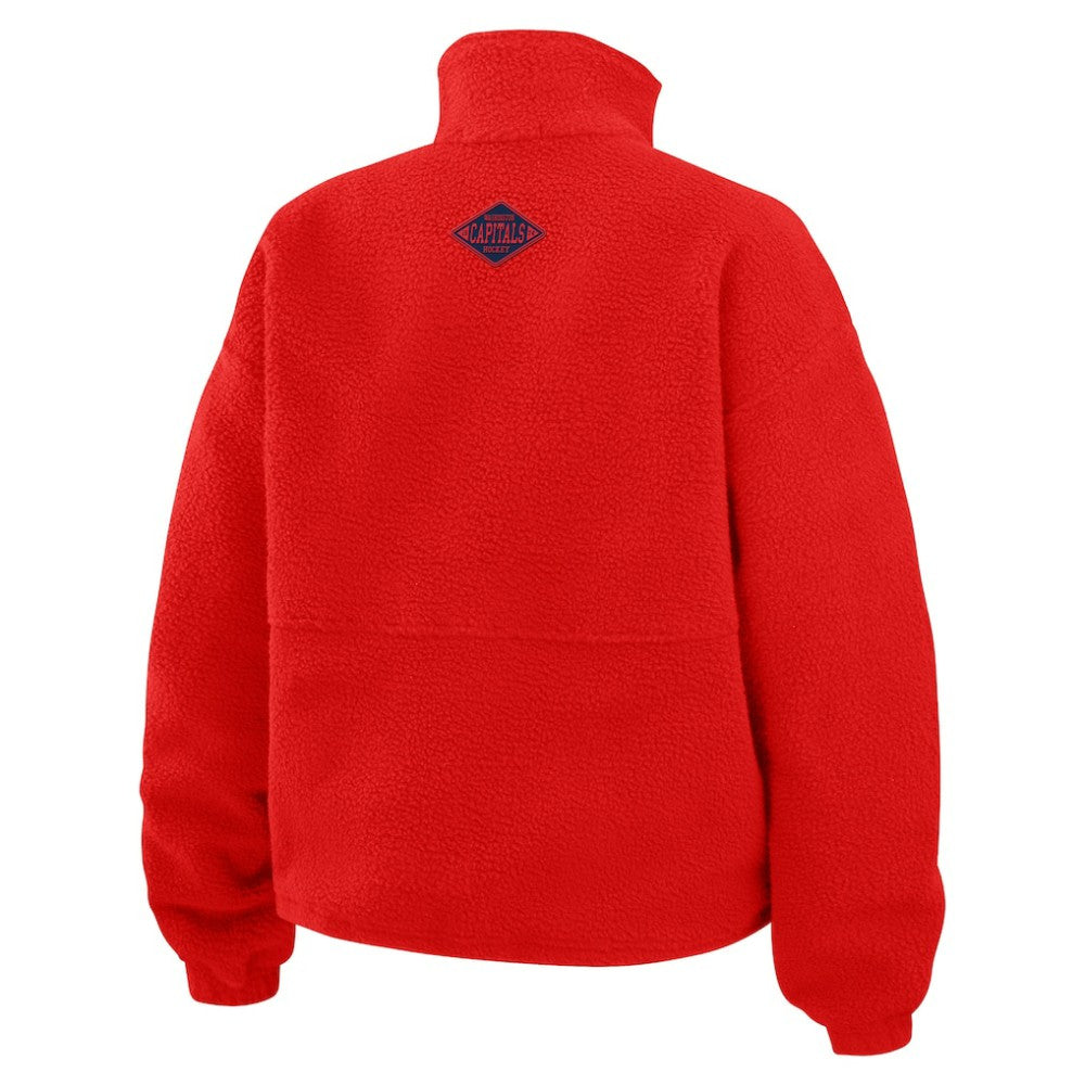 NHL Red Washington Capitals WEAR by Erin Andrews Women's Polar Fleece Half-Zip Jacket