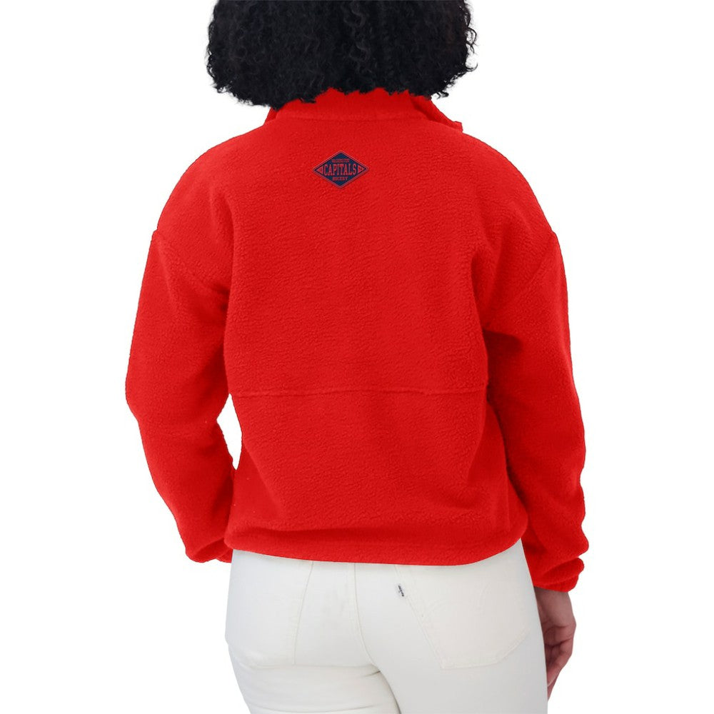 NHL Red Washington Capitals WEAR by Erin Andrews Women's Polar Fleece Half-Zip Jacket