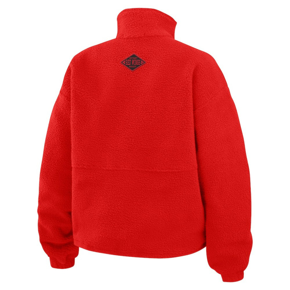 NHL Red Detroit Red Wings WEAR by Erin Andrews Women's Polar Fleece Half-Zip Jacket