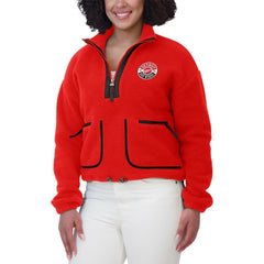 NHL Red Detroit Red Wings WEAR by Erin Andrews Women's Polar Fleece Half-Zip Jacket