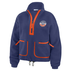 NHL Royal Edmonton Oilers WEAR by Erin Andrews Women's Polar Fleece Half-Zip Jacket