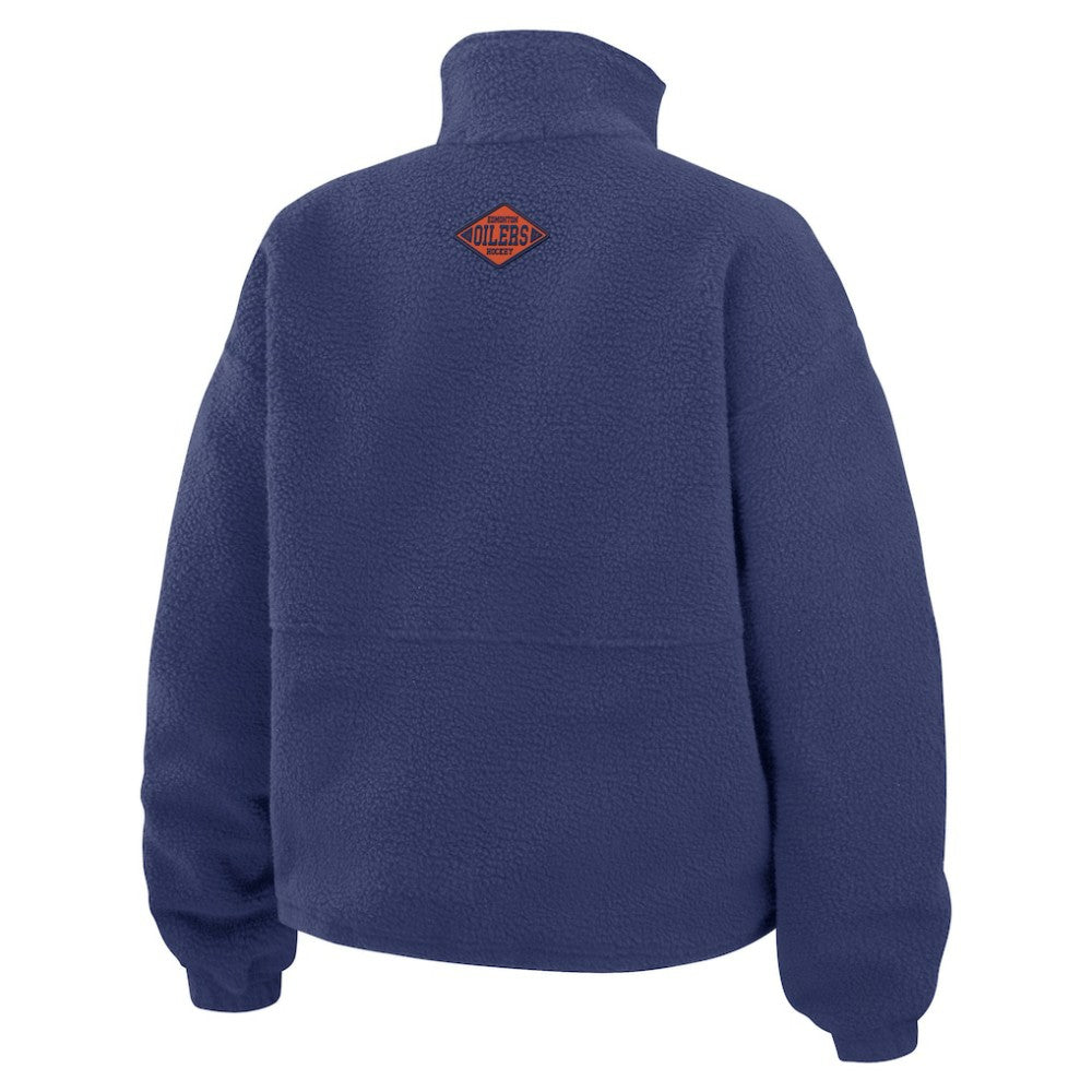 NHL Royal Edmonton Oilers WEAR by Erin Andrews Women's Polar Fleece Half-Zip Jacket