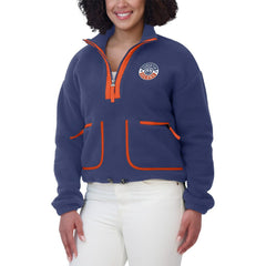NHL Royal Edmonton Oilers WEAR by Erin Andrews Women's Polar Fleece Half-Zip Jacket