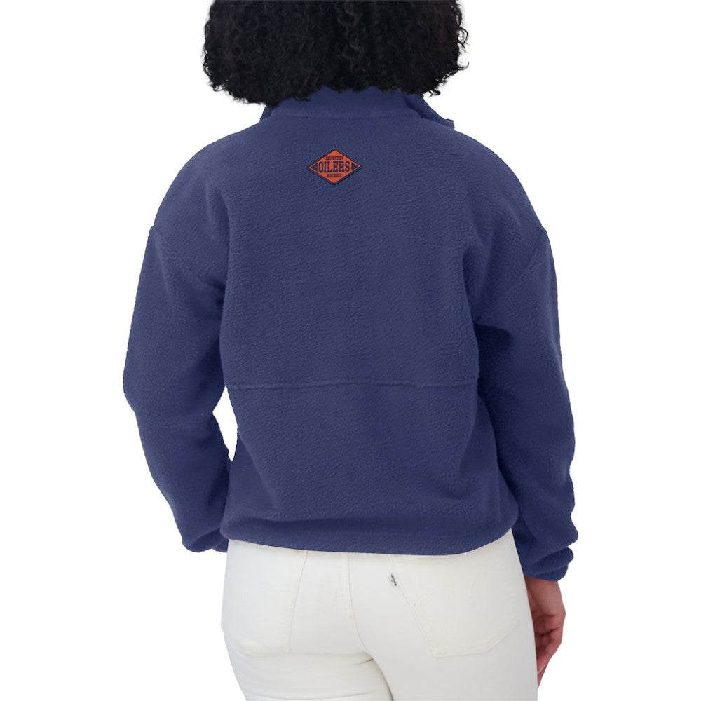 NHL Royal Edmonton Oilers WEAR by Erin Andrews Women's Polar Fleece Half-Zip Jacket