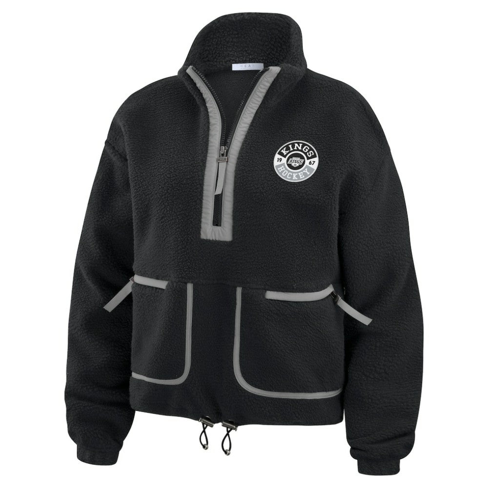 NHL Black Los Angeles Kings WEAR by Erin Andrews Women's Polar Fleece Half-Zip Jacket