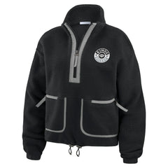 NHL Black Los Angeles Kings WEAR by Erin Andrews Women's Polar Fleece Half-Zip Jacket