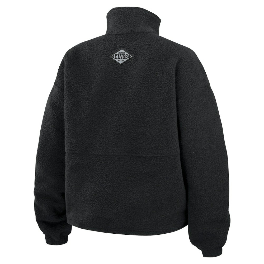 NHL Black Los Angeles Kings WEAR by Erin Andrews Women's Polar Fleece Half-Zip Jacket