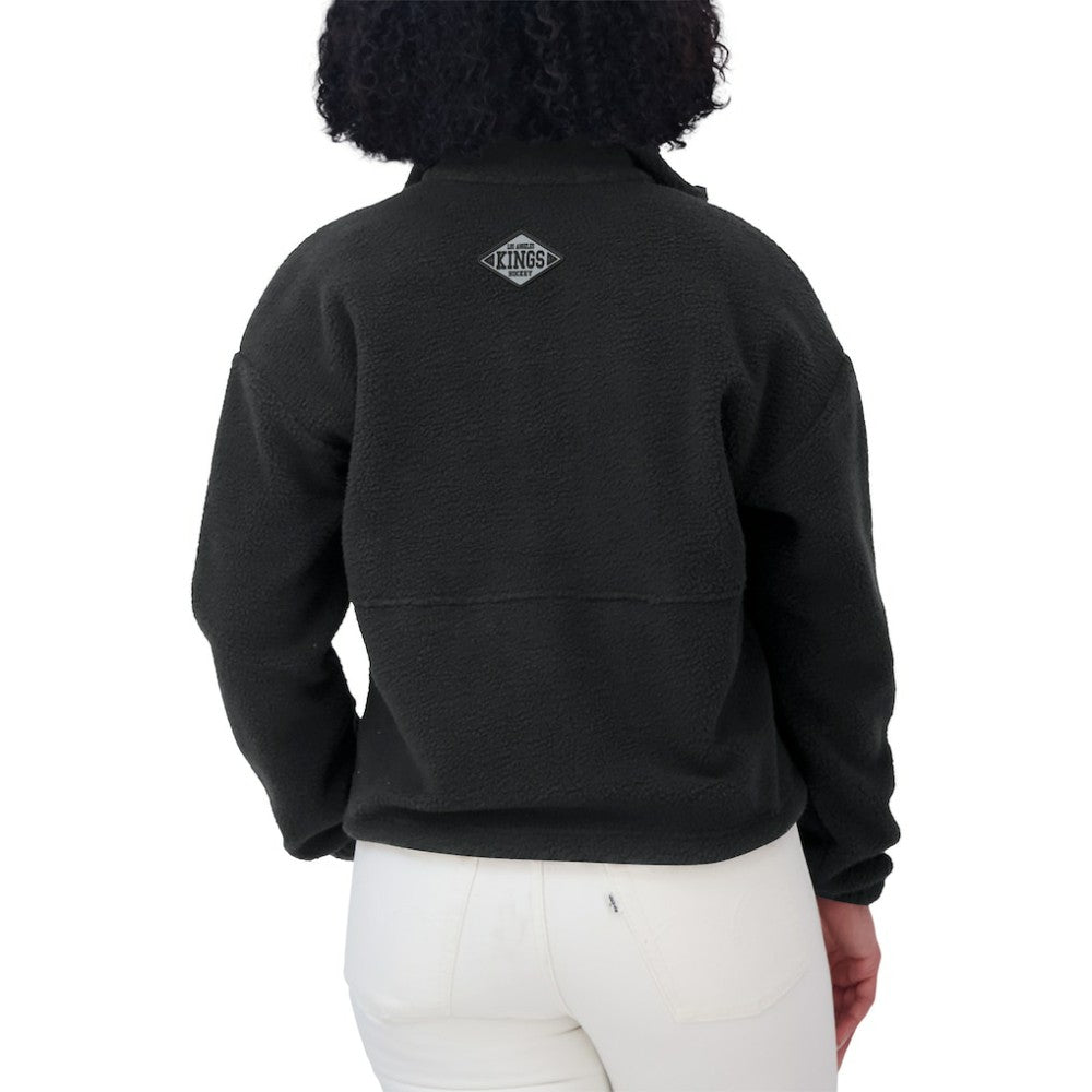 NHL Black Los Angeles Kings WEAR by Erin Andrews Women's Polar Fleece Half-Zip Jacket