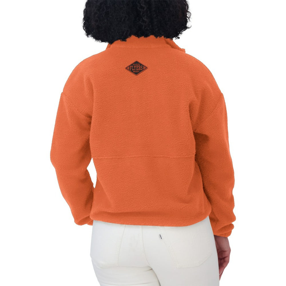 NHL Orange Philadelphia Flyers WEAR by Erin Andrews Women's Polar Fleece Half-Zip Jacket