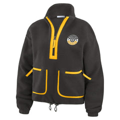 NHL Black Boston Bruins WEAR by Erin Andrews Women's Polar Fleece Half-Zip Jacket