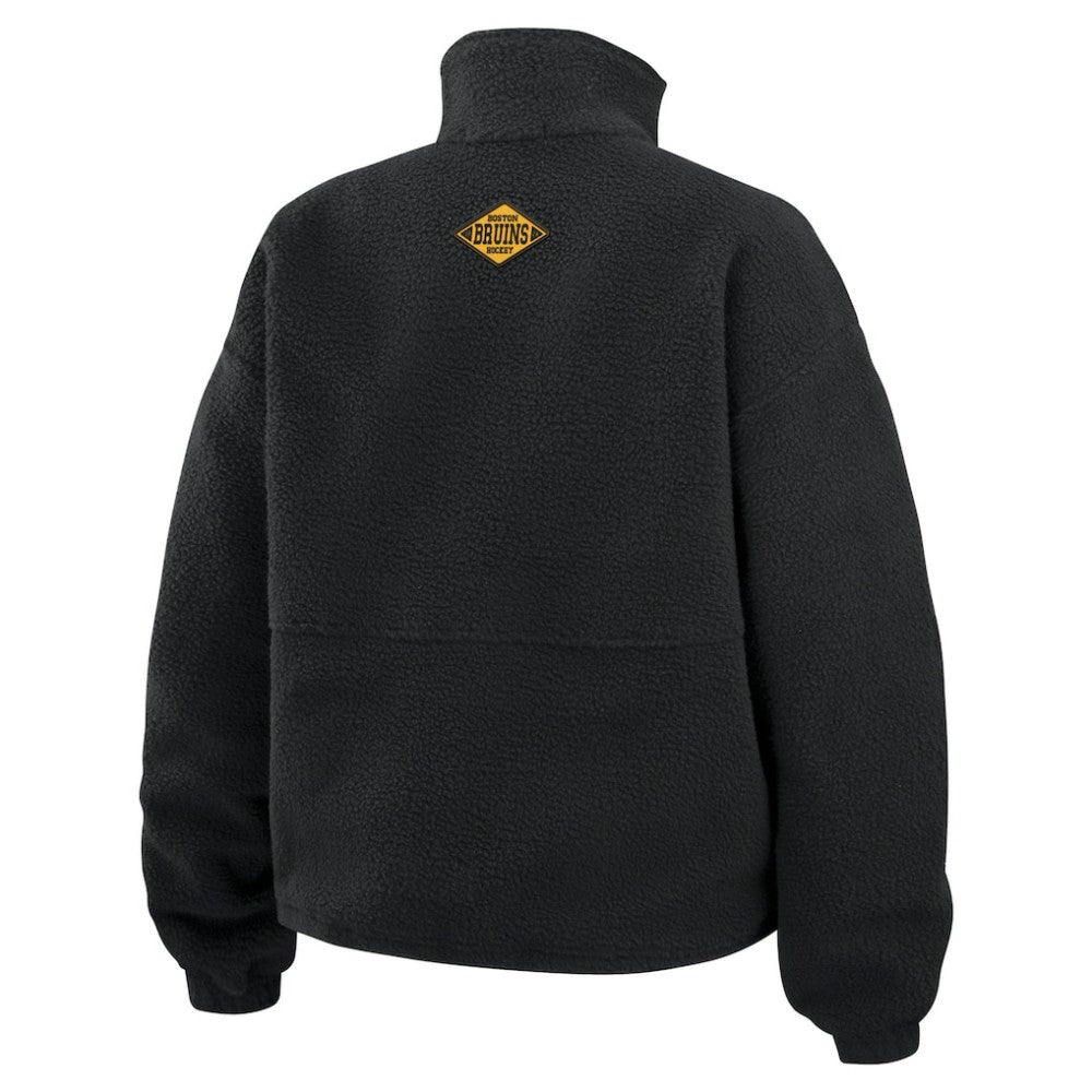 NHL Black Boston Bruins WEAR by Erin Andrews Women's Polar Fleece Half-Zip Jacket