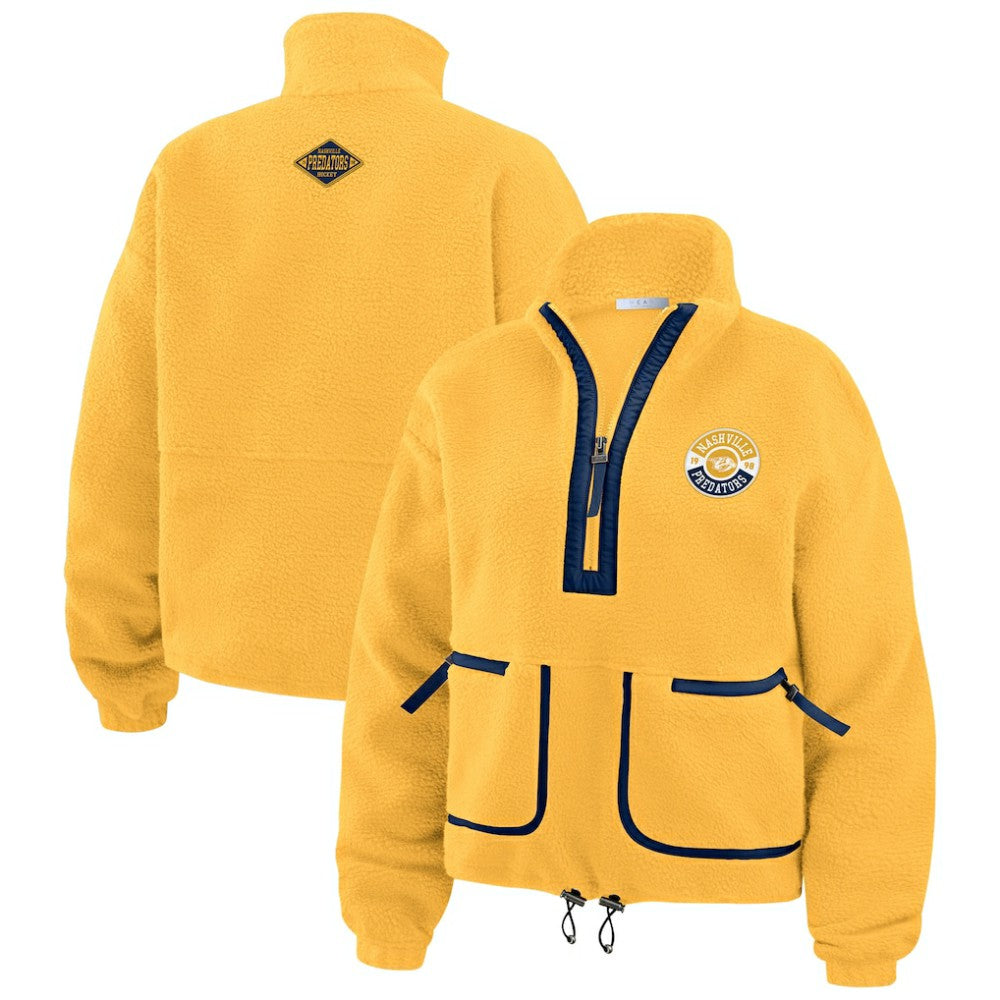 NHL Gold Nashville Predators WEAR by Erin Andrews Women's Polar Fleece Half-Zip Jacket