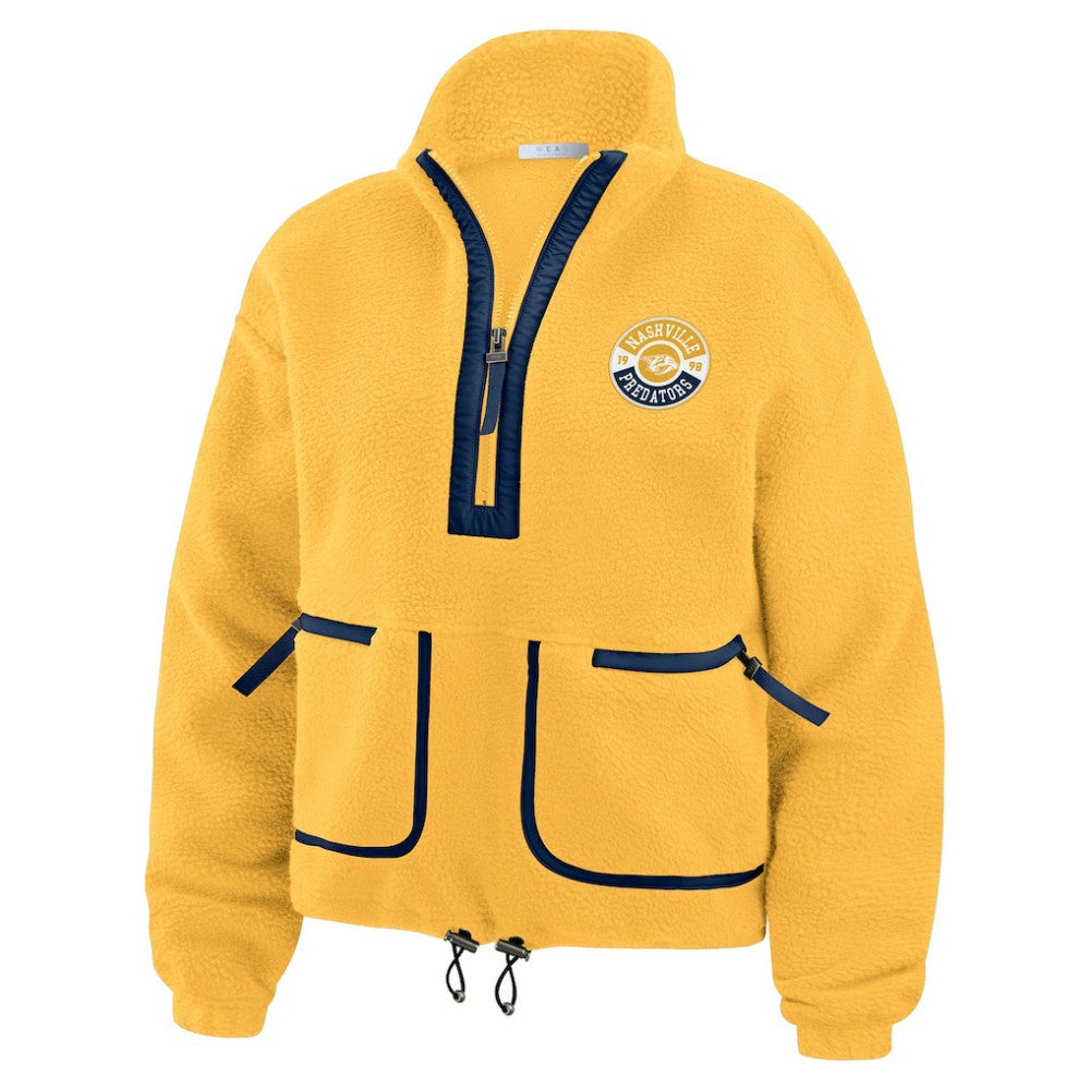 NHL Gold Nashville Predators WEAR by Erin Andrews Women's Polar Fleece Half-Zip Jacket