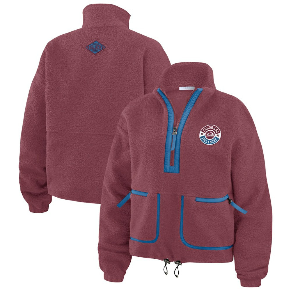 NHL Burgundy Colorado Avalanche WEAR by Erin Andrews Women's Polar Fleece Half-Zip Jacket