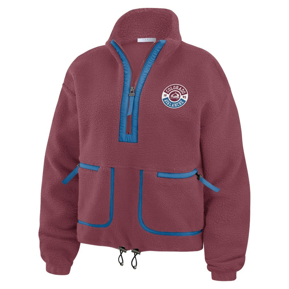 NHL Burgundy Colorado Avalanche WEAR by Erin Andrews Women's Polar Fleece Half-Zip Jacket