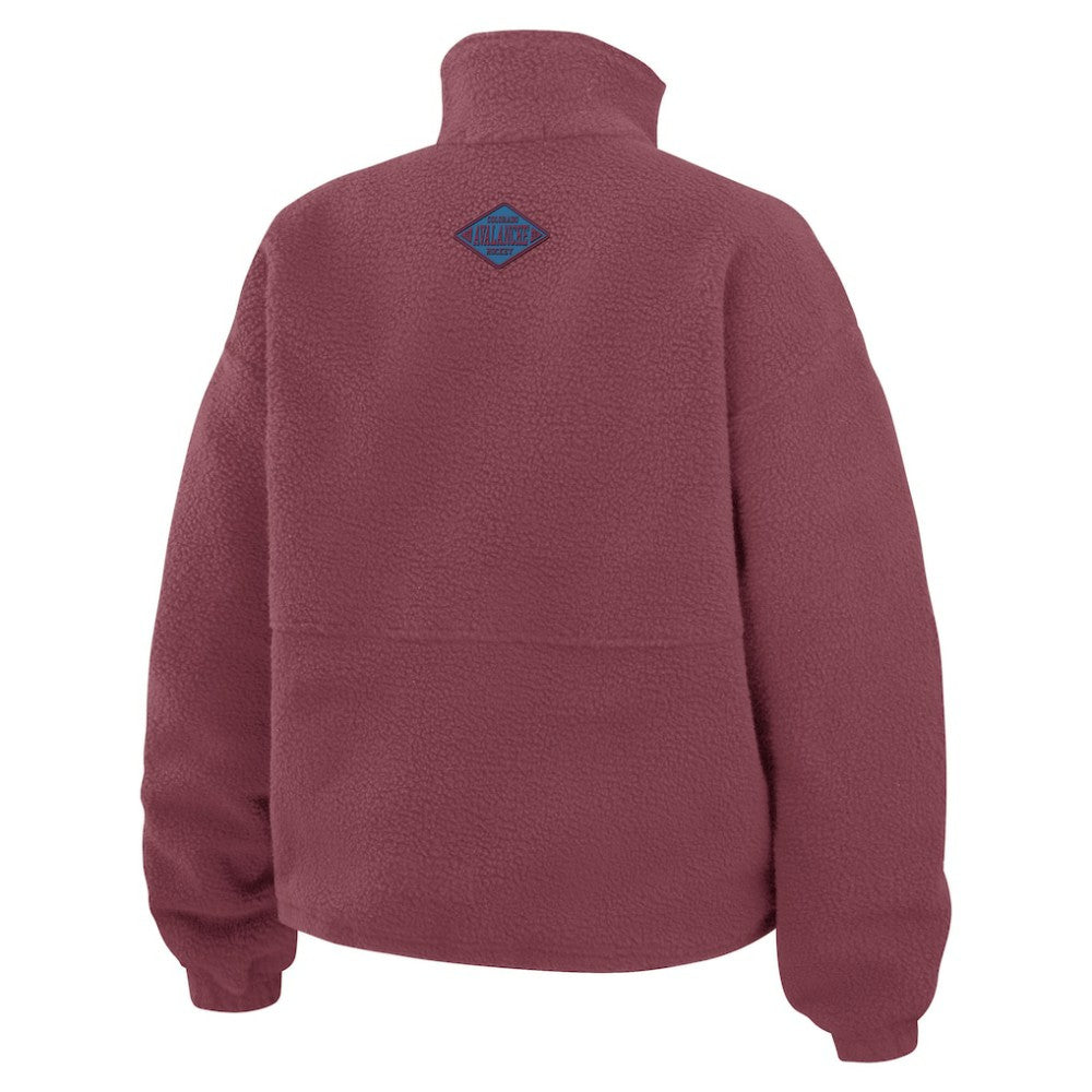 NHL Burgundy Colorado Avalanche WEAR by Erin Andrews Women's Polar Fleece Half-Zip Jacket
