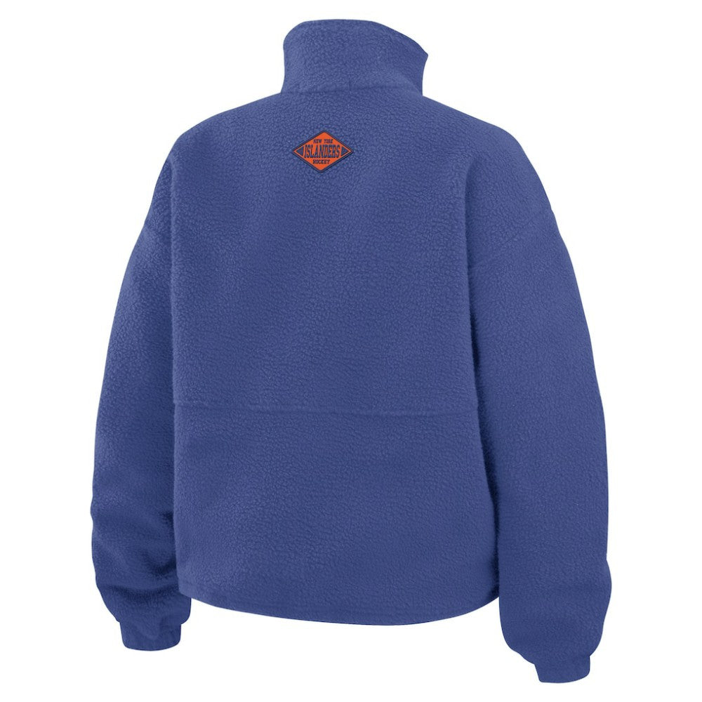 NHL Royal New York Islanders WEAR by Erin Andrews Women's Polar Fleece Half-Zip Jacket