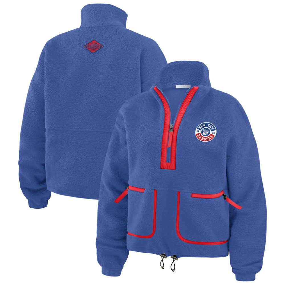 NHL Blue New York Rangers WEAR by Erin Andrews Women's Polar Fleece Half-Zip Jacket
