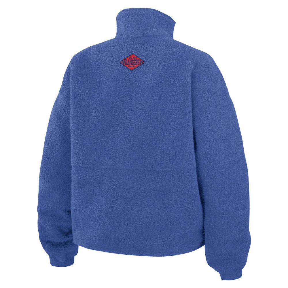NHL Blue New York Rangers WEAR by Erin Andrews Women's Polar Fleece Half-Zip Jacket