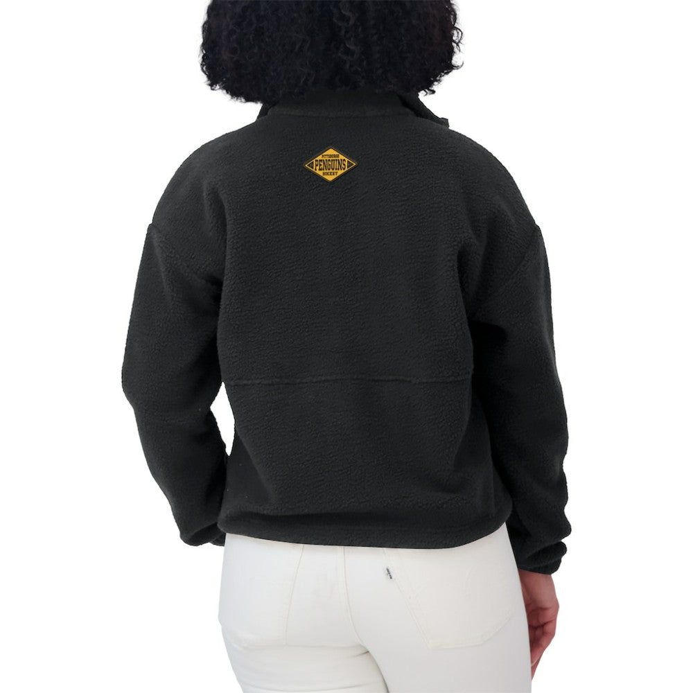 NHL Black Pittsburgh Penguins WEAR by Erin Andrews Women's Polar Fleece Half-Zip Jacket