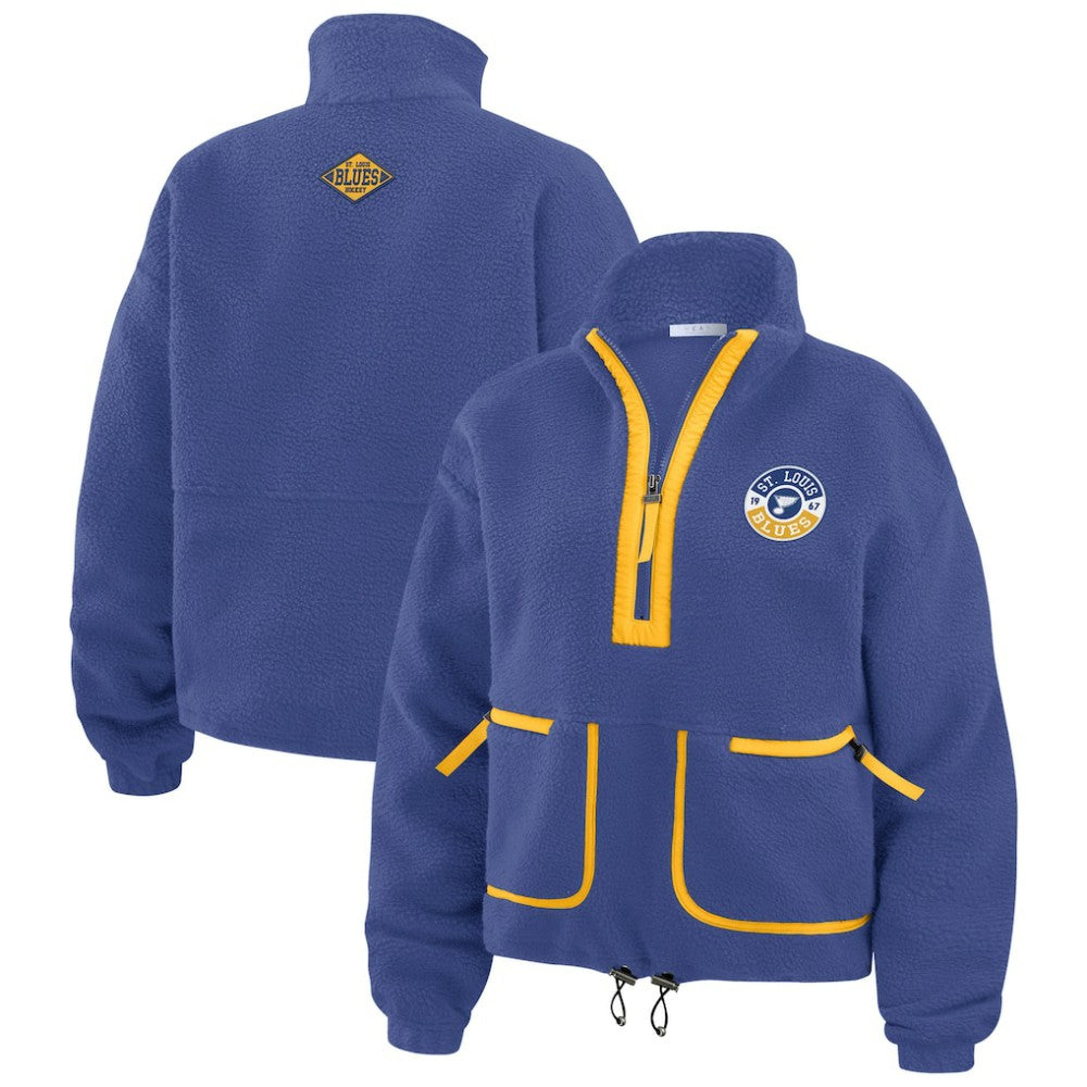 NHL Blue St. Louis Blues WEAR by Erin Andrews Women's Polar Fleece Half-Zip Jacket