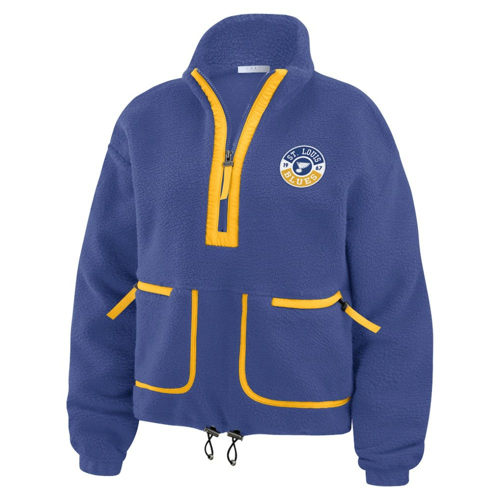NHL Blue St. Louis Blues WEAR by Erin Andrews Women's Polar Fleece Half-Zip Jacket