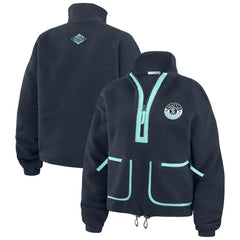 NHL Deep Sea Blue Seattle Kraken WEAR by Erin Andrews Women's Polar Fleece Half-Zip Jacket