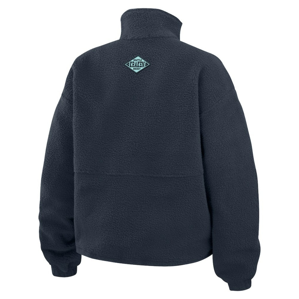 NHL Deep Sea Blue Seattle Kraken WEAR by Erin Andrews Women's Polar Fleece Half-Zip Jacket