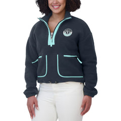 NHL Deep Sea Blue Seattle Kraken WEAR by Erin Andrews Women's Polar Fleece Half-Zip Jacket