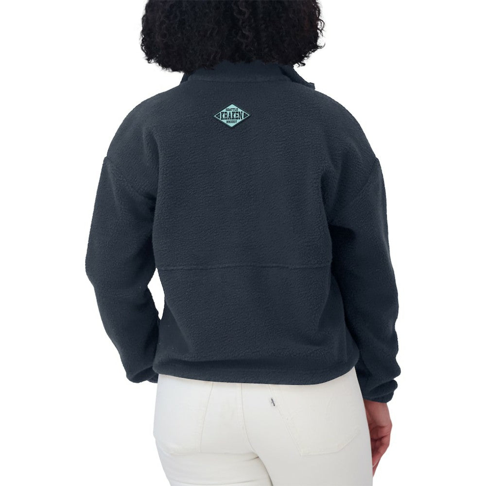 NHL Deep Sea Blue Seattle Kraken WEAR by Erin Andrews Women's Polar Fleece Half-Zip Jacket