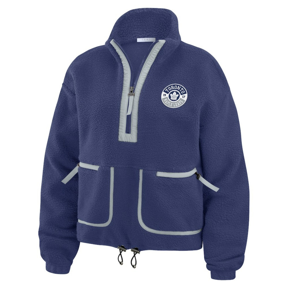 NHL Blue Toronto Maple Leafs WEAR by Erin Andrews Women's Polar Fleece Half-Zip Jacket