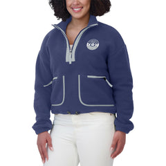 NHL Blue Toronto Maple Leafs WEAR by Erin Andrews Women's Polar Fleece Half-Zip Jacket