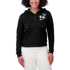 NHL Black Los Angeles Kings WEAR by Erin Andrews Women's Waffle-Knit Pullover Hoodie